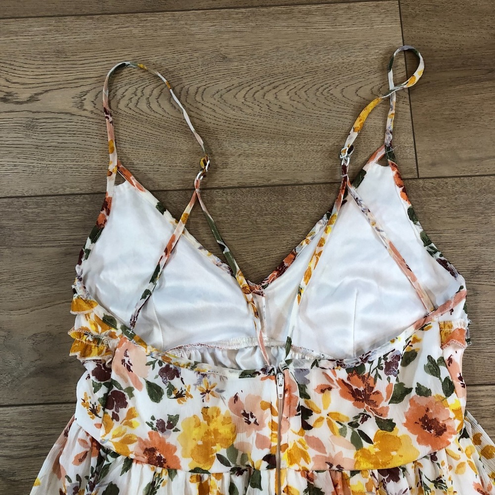 Trixxi Dress Womens M Floral Mini Y2K Coquette Babydoll Fairy Ruffle Cottagecore - Picture 5 of 11